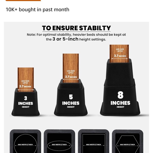 Bed Risers - Picture 3 of 4